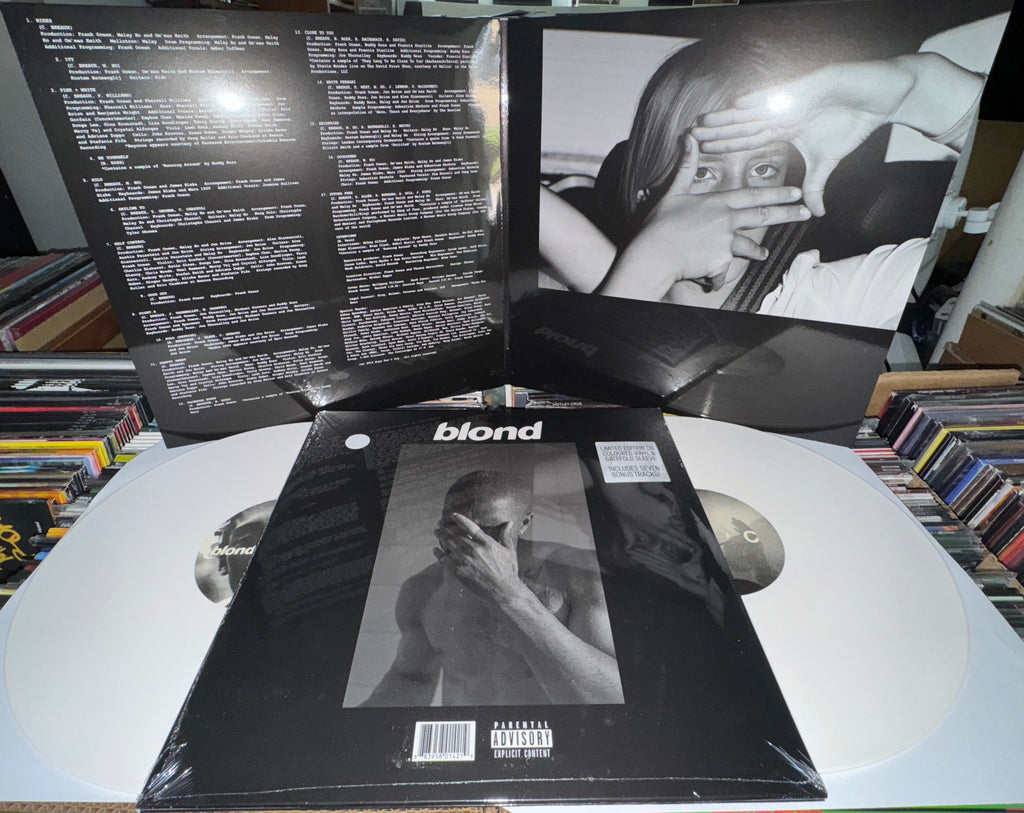 Frank Ocean Blonde, 2LP Colored vinyl with gatefold jacket, plus bonus tracks.  New and sealed vinyl
