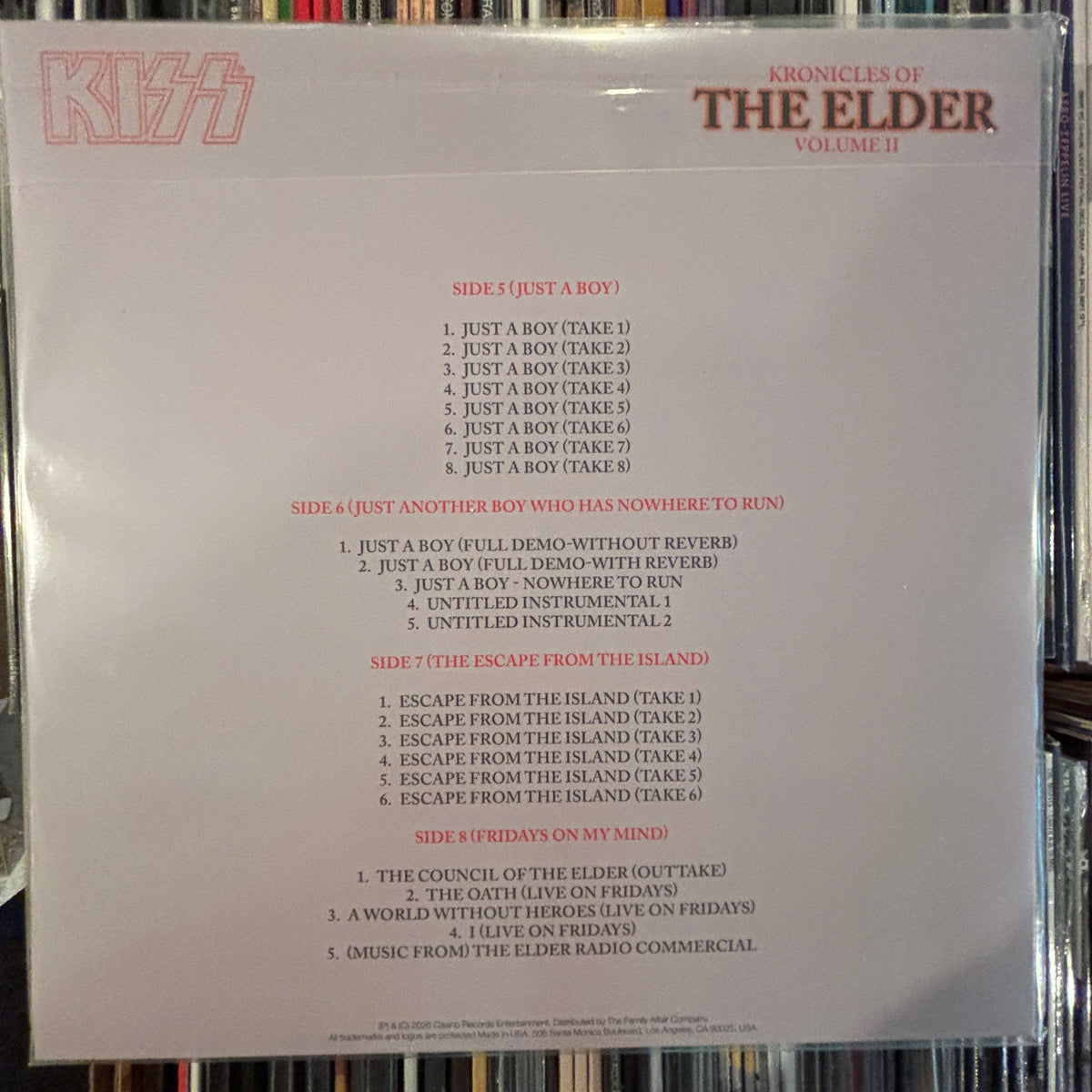 KISS, KRONICLES OF THE ELDER VOL. 2, NUMBERED LIMITED EDITION VINYL 2LP PICTURE DISC SET WITH GATEFOLD JKT
