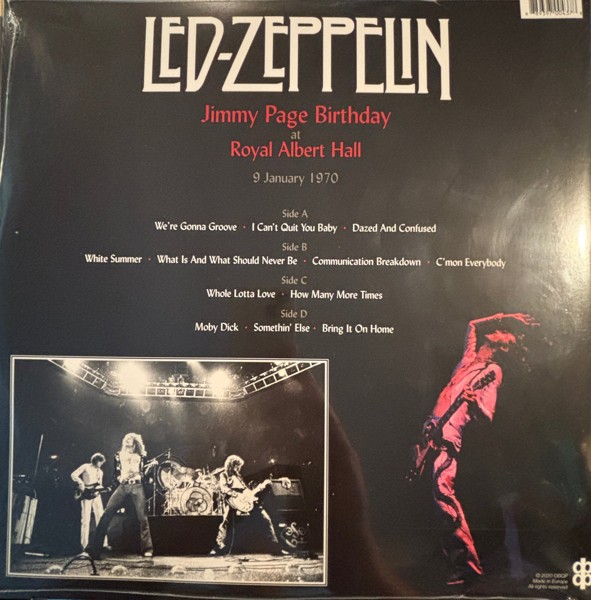 Led Zeppelin – Jimmy Page Birthday At The Royal Albert Hall 1970 2LP Vinyl SET