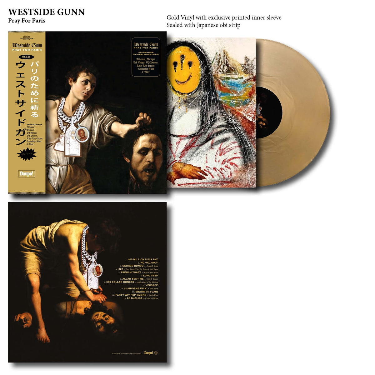 Westside Gunn - PRAY FOR PARIS, Obi Japanese Pressing, GOLD COLORED VINYL LP