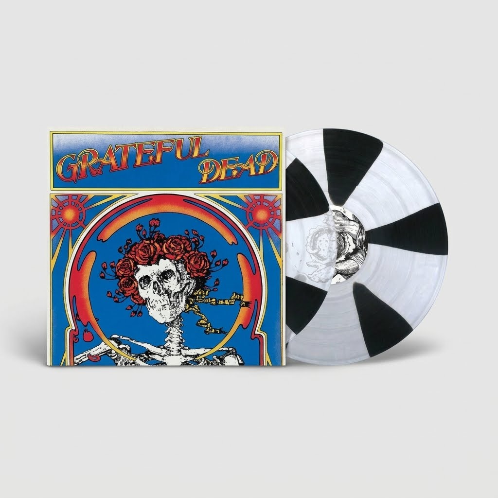 GRATEFUL DEAD, SKULL & ROSES REMASTERED, BLACK & WHITE PROPELLER VINYL 2LP, NEW