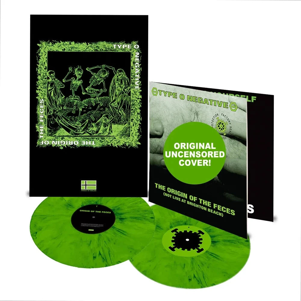 Share Type O Negative, Origin Of The Feces, 180G GREEN COLORED SPLATTER VINYL 2LP, NEW