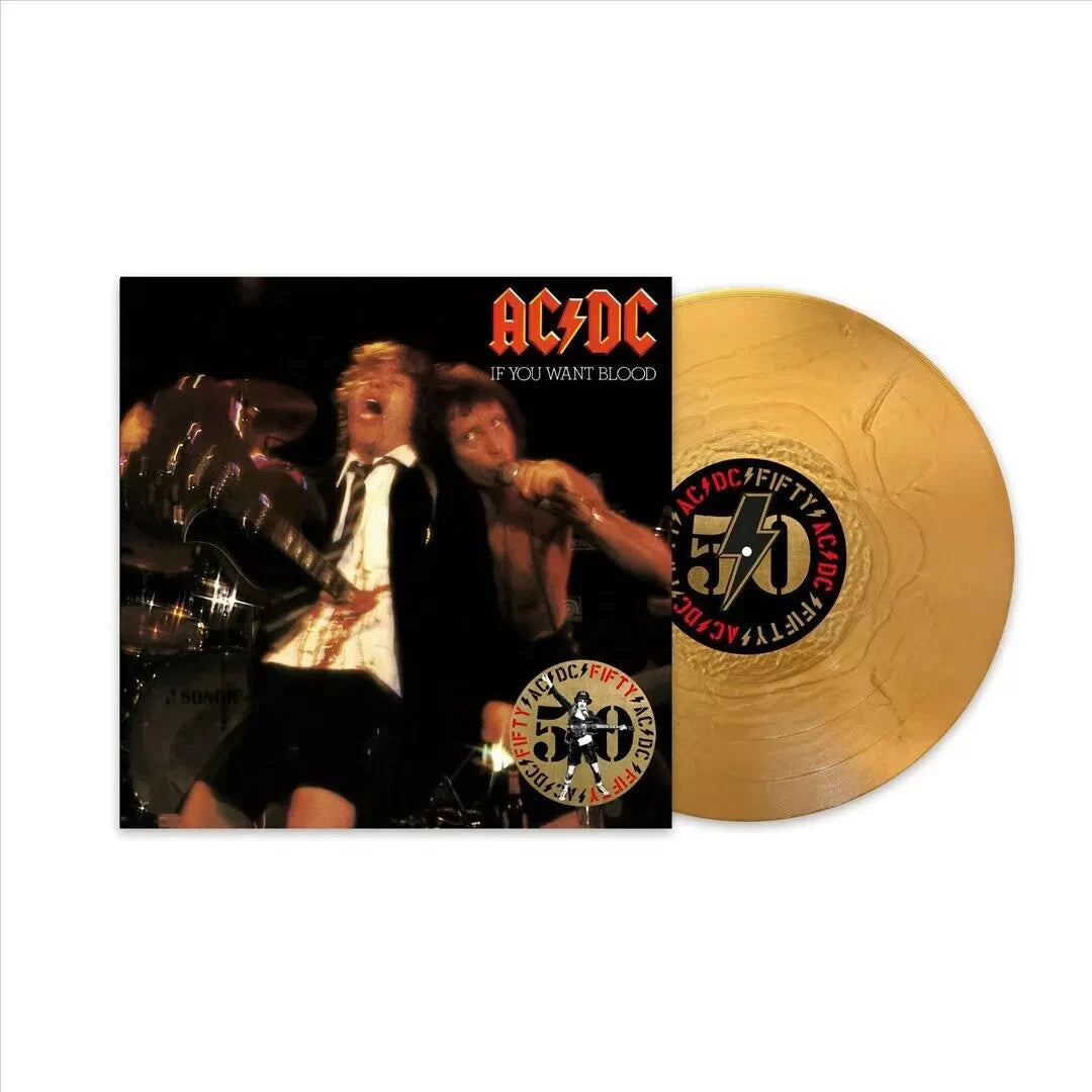 AC/DC, IF YOU WANT BLOOD, 50TH ANNIVERSARY GOLD COLORED VINYL LP NEW & SEALED