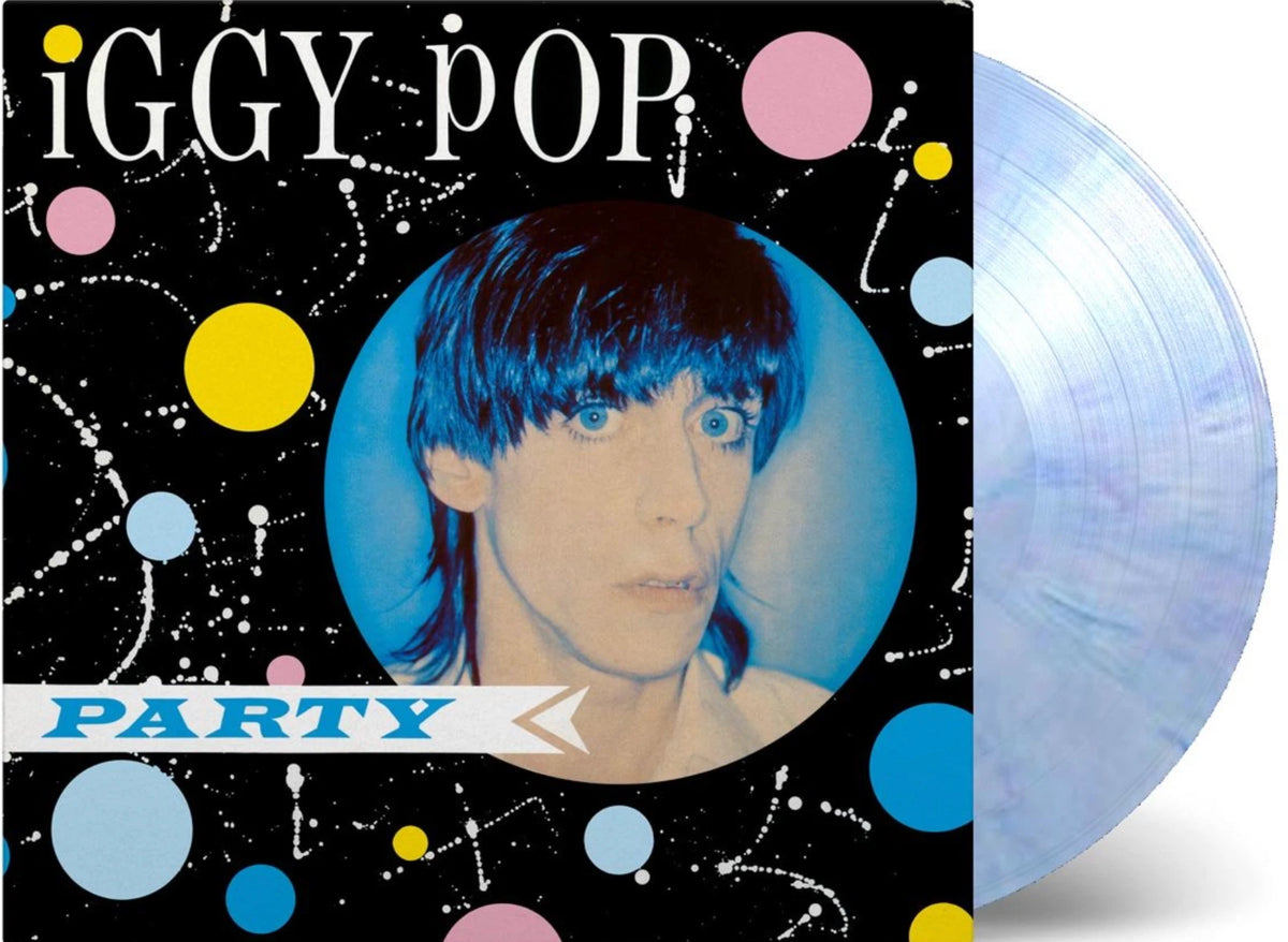 IGGY POP, Party 180 GRAM BLUE MARBLED COLOR VINYL LP NUMBERED LIMITED ED. NEW