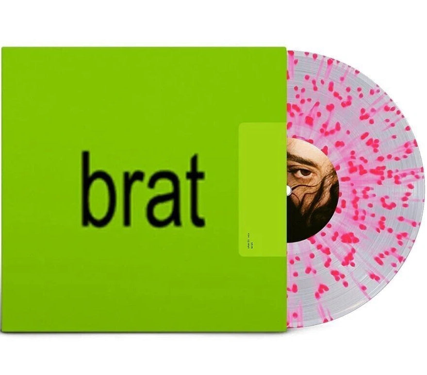 Charli XCX, BRAT, CLEAR PINK SPLATTER COLORED VINYL LP, NEW & SEALED