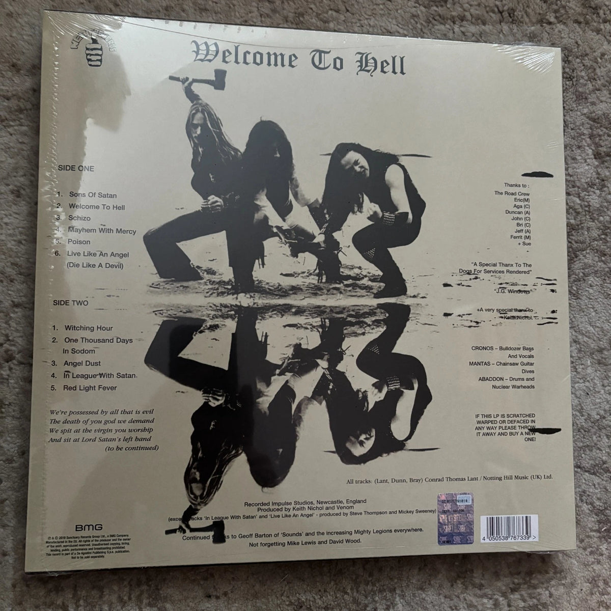 VENOM, WELCOME TO HELL, 180 GRAM VINYL LP IMPORT, Black metal, NEW & SEALED