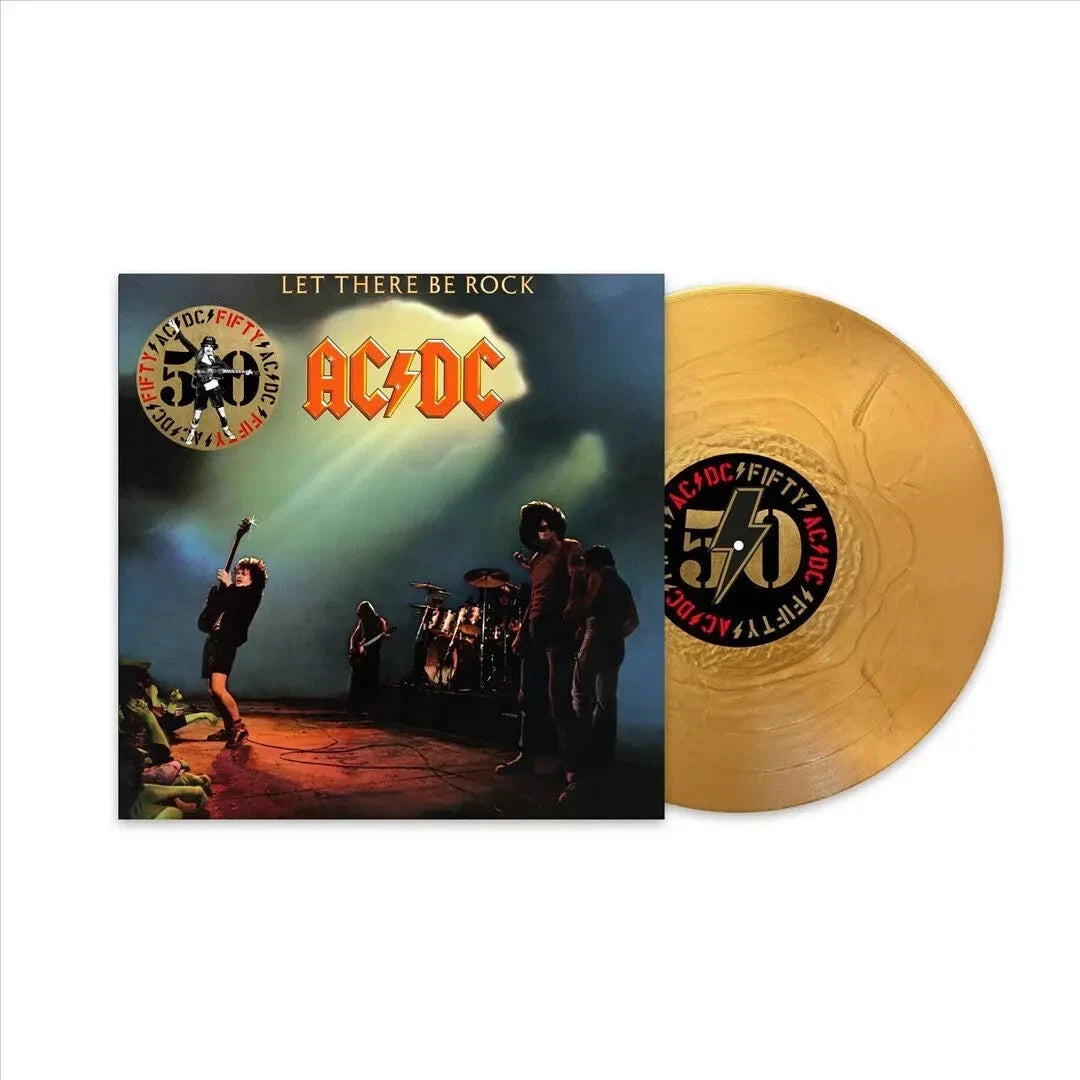 AC/DC, LET THERE BE ROCK, 50TH ANNIVERSARY GOLD COLORED VINYL LP NEW & SEALED