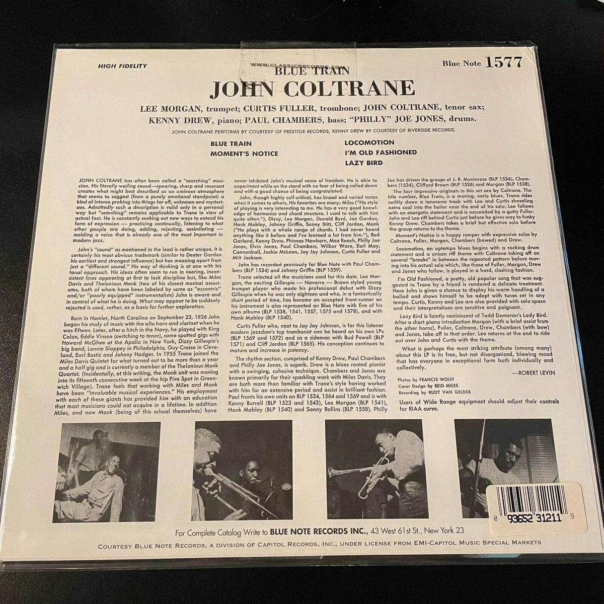 JOHN COLTRANE, BLUE TRAIN, 200 GRAM QUIEX SV-P SUPER VINYL BLUE NOTE 1577, NEW