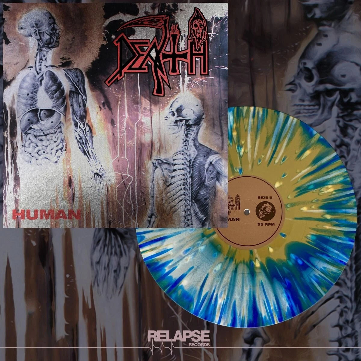 Death, Human, 180 GRAM Splatter COLORED Vinyl LP in Foil Jacket, NEW