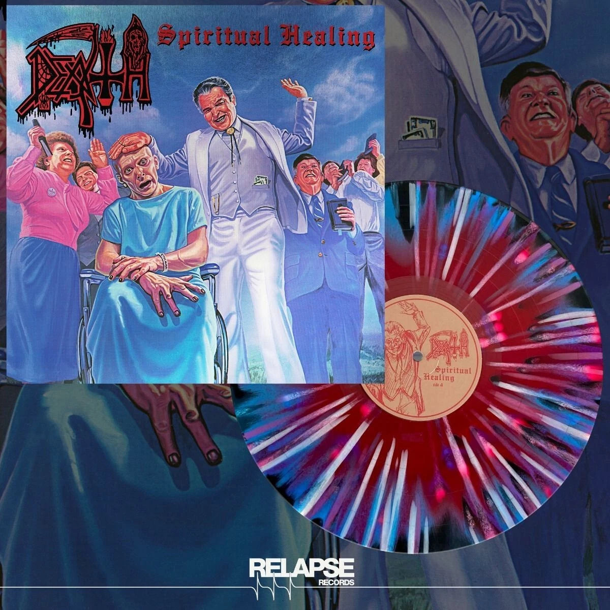 Death, Spiritual Healing, 180 GRAM SPLATTERED Blue/RED Colored Vinyl LP, NEW