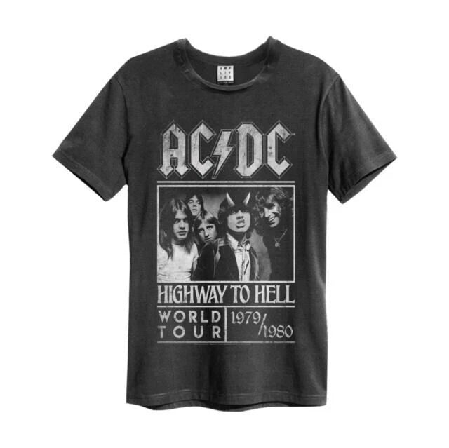 AC/DC Highway To Hell WORLD TOUR '79 Amplified Charcoal XXL DISTRESSED LOOK NEW
