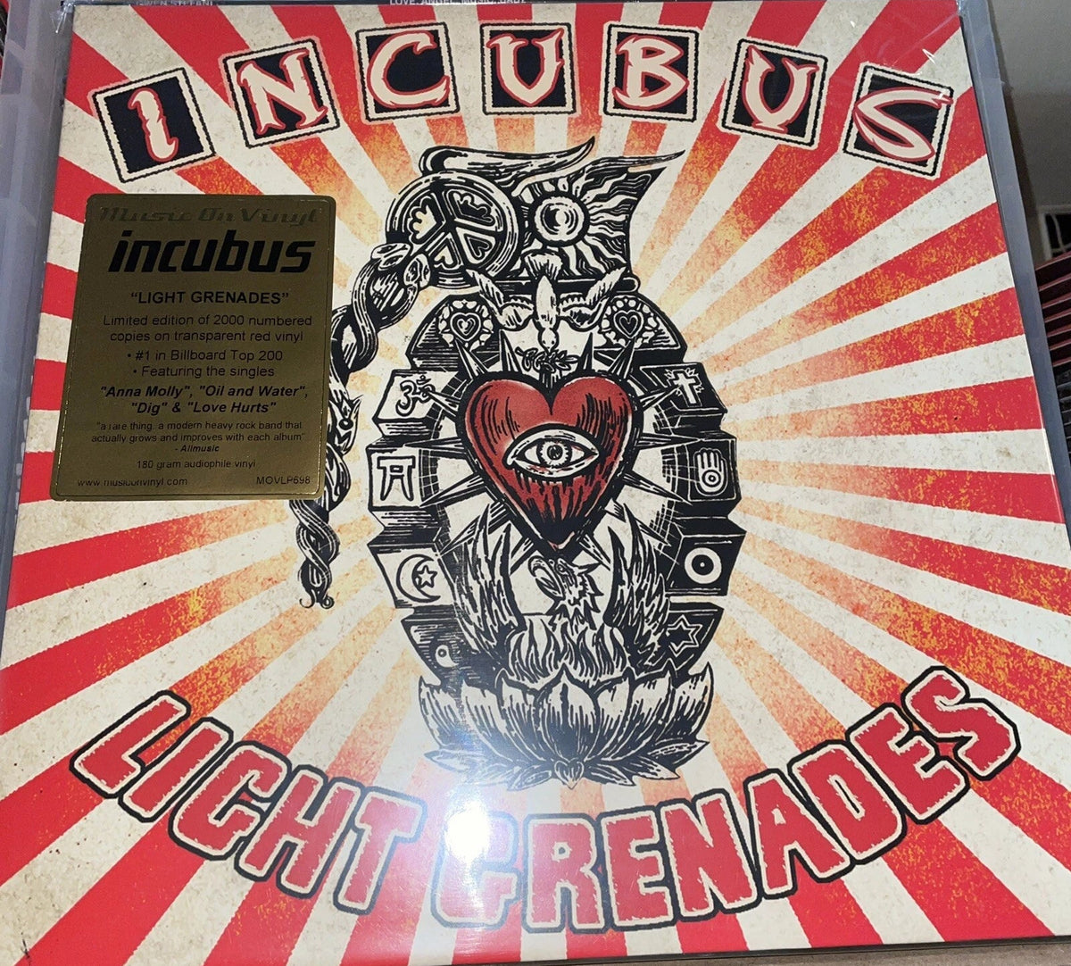 Incubus, Light Grenades, Limited Ed. 180g Transparent Red Vinyl 2LP Numbered New