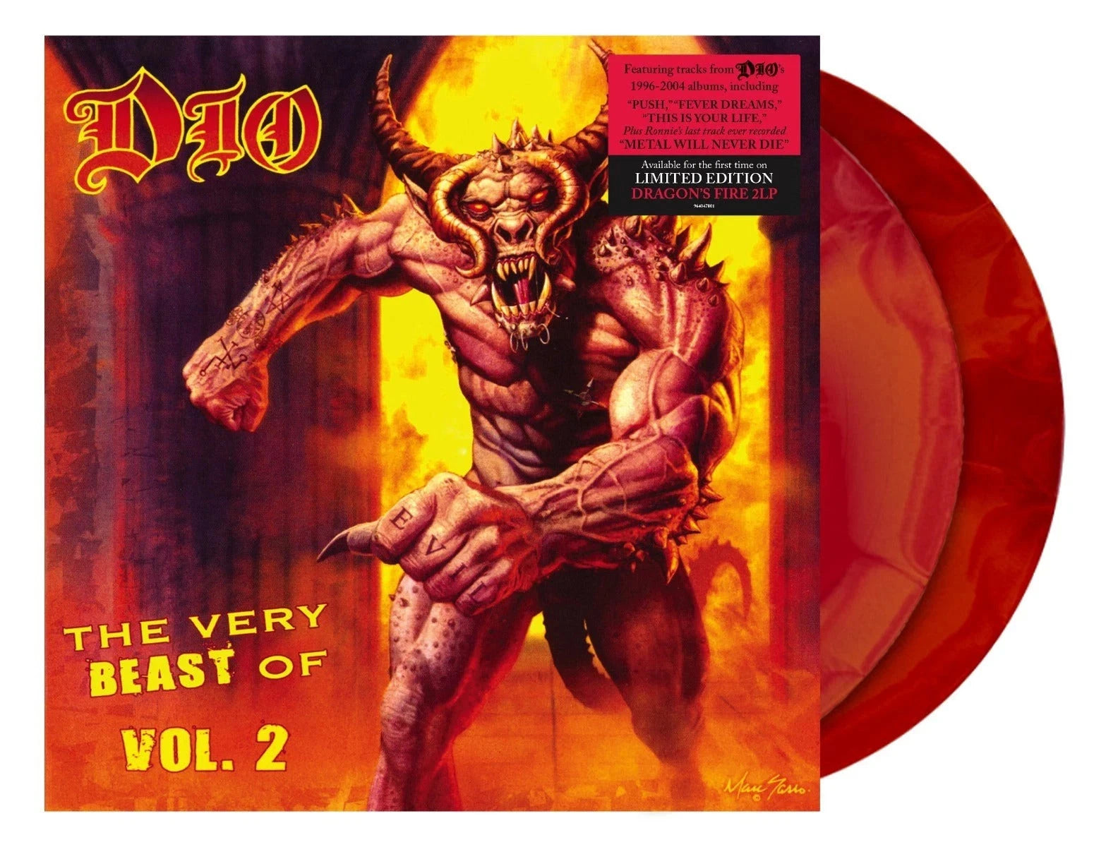 Dio The Very Best Of Dio, Vol. 2, Dragon's Fire" Colored Vinyl 2LP LTD ED. NEW