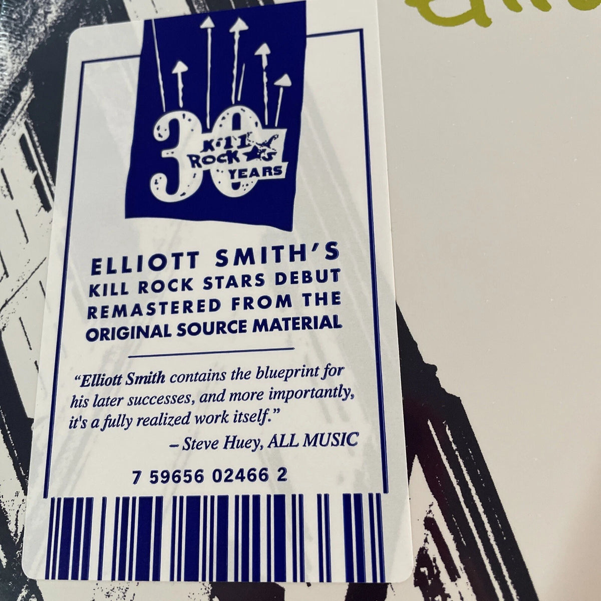 Elliott Smith, Kill Rock Stars, Remastered 30th Anniversary 180 Gram Vinyl LP