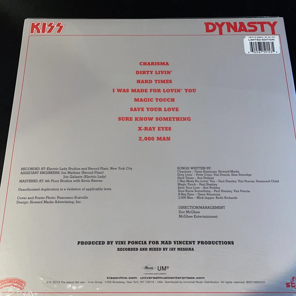 KISS Dynasty 40th Anniversary 180G Green Colored Vinyl Limited Edition New OOP