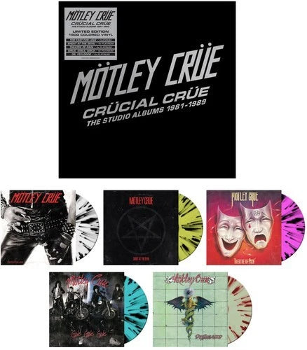 Motley Crue - Crucial Crue The Studio Albums 5 LP Splatter Vinyl New & Sealed