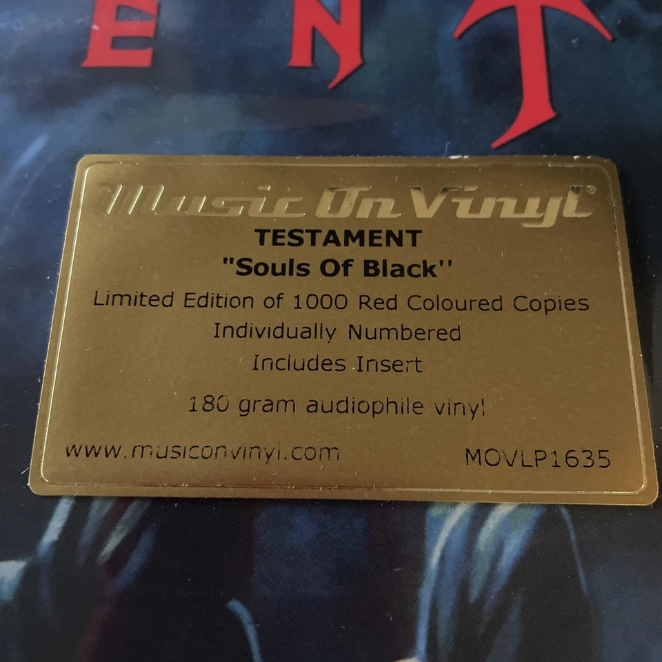 Testament Souls Of Black, Red Colored Vinyl LP Limited Edition #’d Copy #666 New