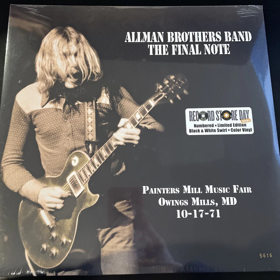 Allman Brothers Band THE FINAL NOTE Black & White Swirl vinyl, #’d ltd RSD PRESS